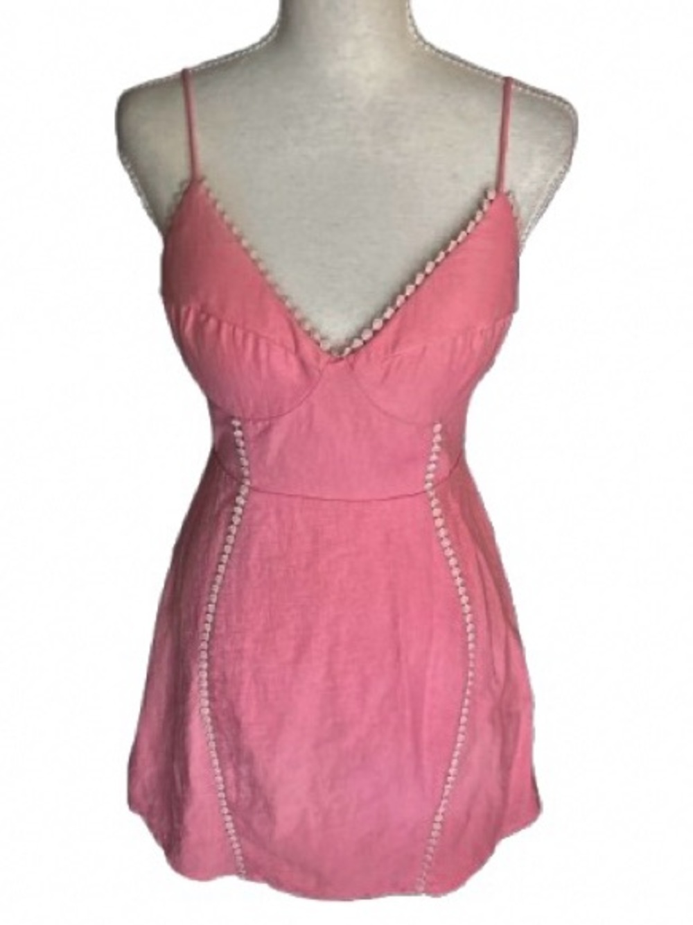 Lovely Pink SAINTS + SECRETS Dress Crocheted Lace Mini Strappy Summer Small